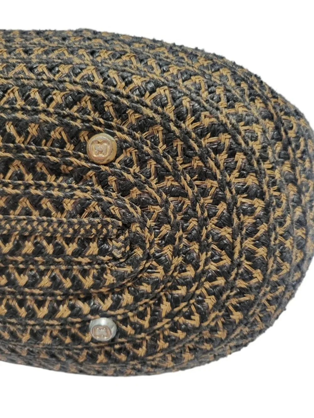 Eric Javits Woven Raffia Shoulder Bag Tote Double Handle Organizer